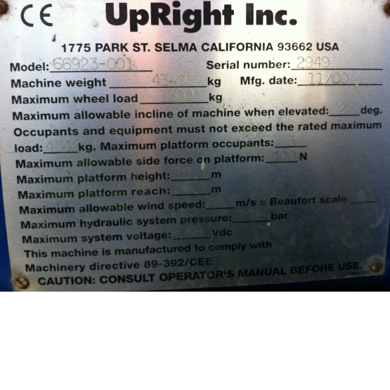 2000 UPRIGHT 66923-001 in Other